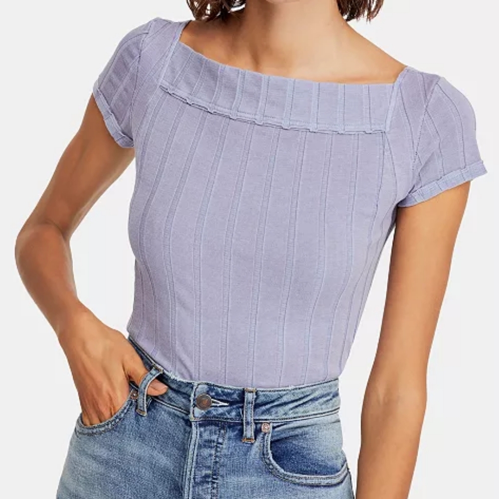 Free People Ahoy Rib-Knit Tee